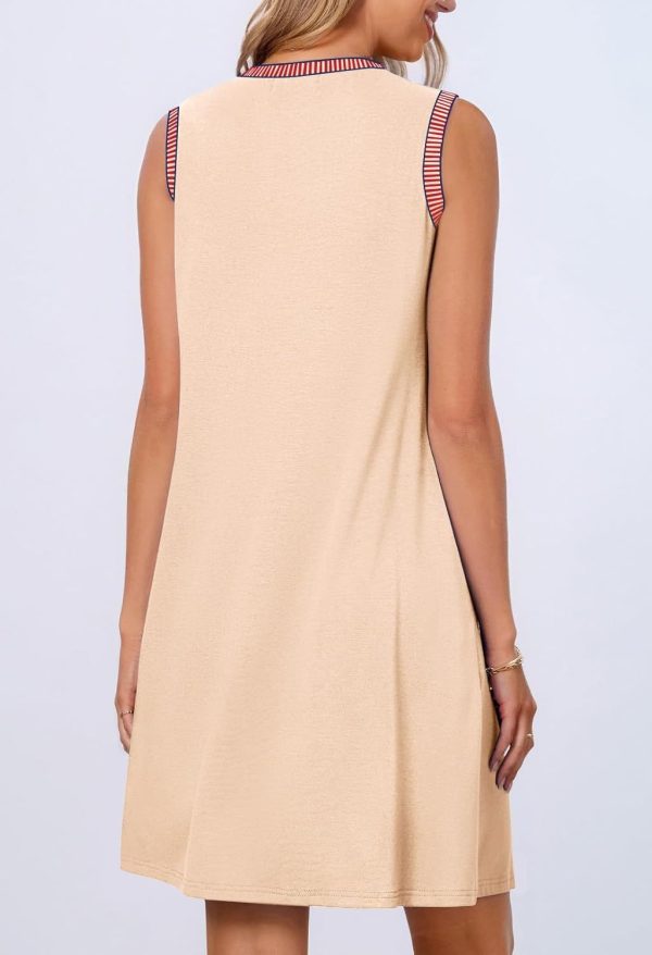 Boho Women's Sleeveless Mid-Waist Round-Neck Loose Vest Dress - Image 2