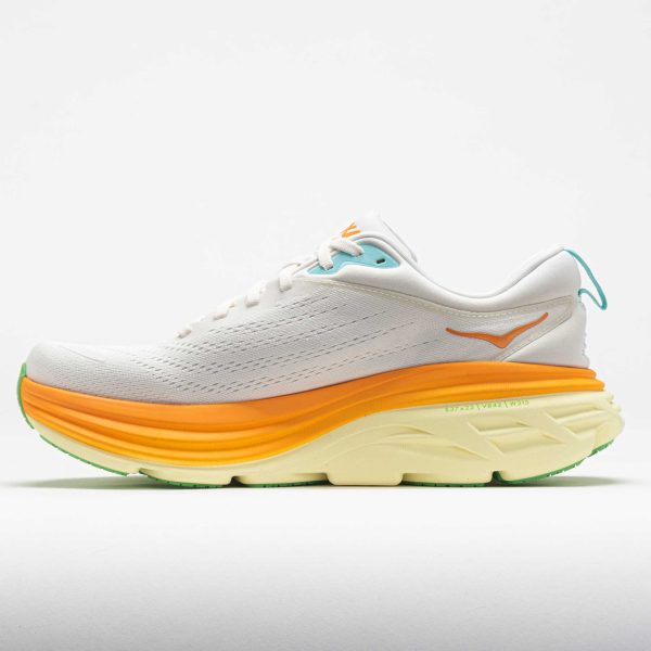 HOKA Bondi 8 Men’s Blanc de Blanc/Solar Flare - Image 2