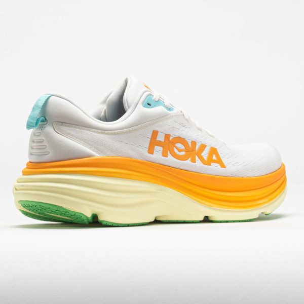 HOKA Bondi 8 Men’s Blanc de Blanc/Solar Flare - Image 6