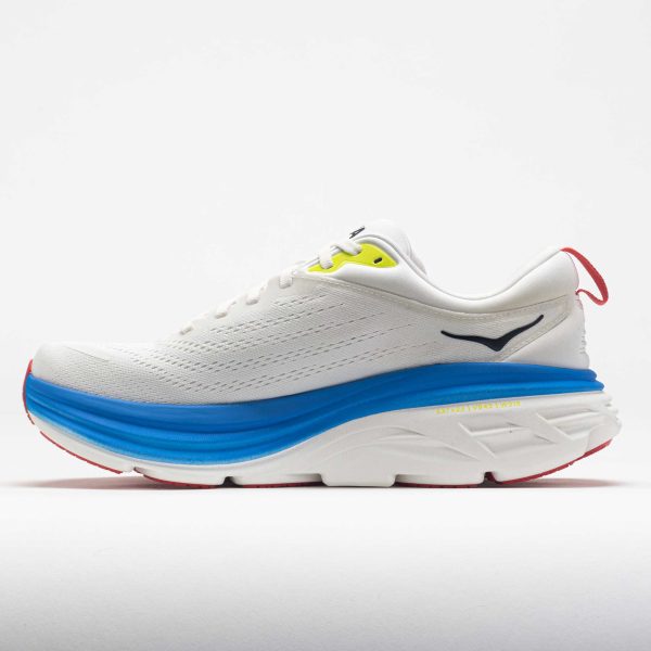 HOKA Bondi 8 Men’s Blanc de Blanc/Virtual Blue - Image 2
