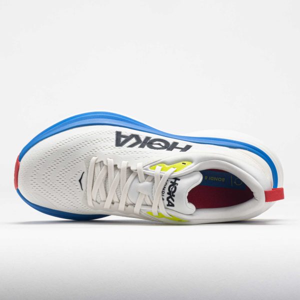 HOKA Bondi 8 Men’s Blanc de Blanc/Virtual Blue - Image 3