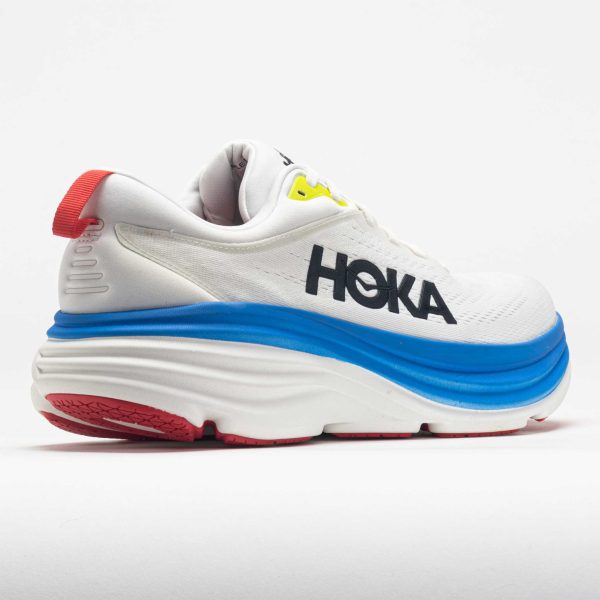 HOKA Bondi 8 Men’s Blanc de Blanc/Virtual Blue - Image 6