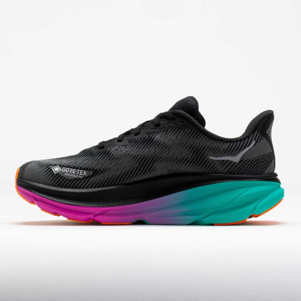 HOKA Clifton 9 GTX Men’s Black/Electric Aqua - Image 2