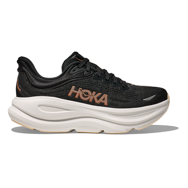 Hoka Women's Bondi 9 Black - Rose Gold